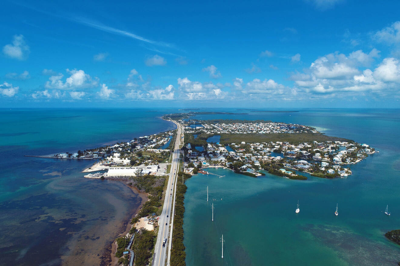 aerial view over Kay Largo